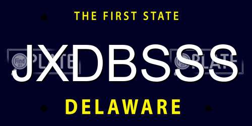 JXDBSSS Delaware License Plate