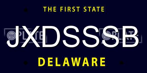 JXDSSSB Delaware License Plate