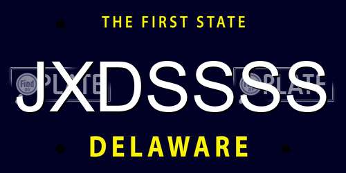 JXDSSSS Delaware License Plate
