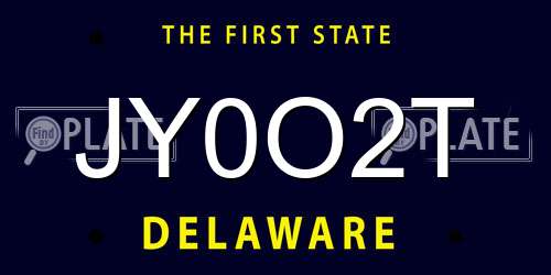 JY0O2T Delaware License Plate