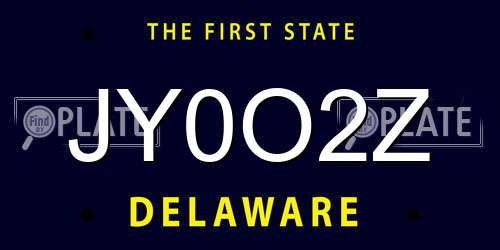 JY0O2Z Delaware License Plate