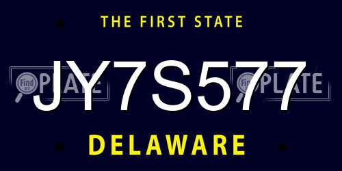 JY7S577 Delaware License Plate