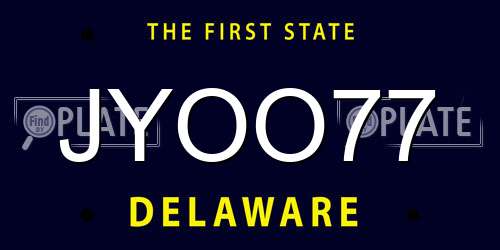 JYOO77 Delaware License Plate