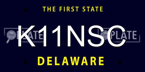 K11NSC Delaware License Plate