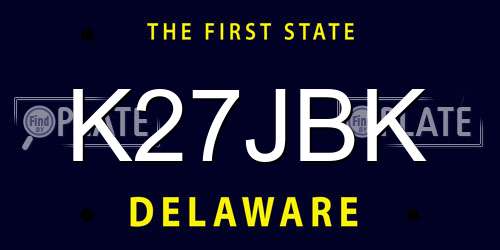 K27JBK Delaware License Plate
