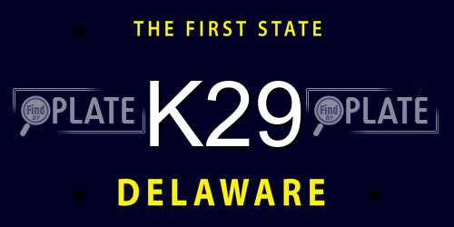 K29 Delaware License Plate