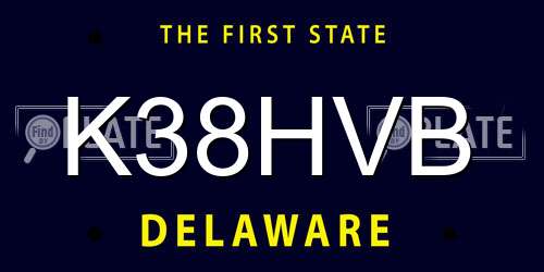 K38HVB Delaware License Plate