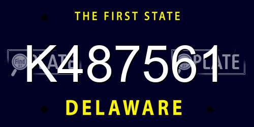 K487561 Delaware License Plate