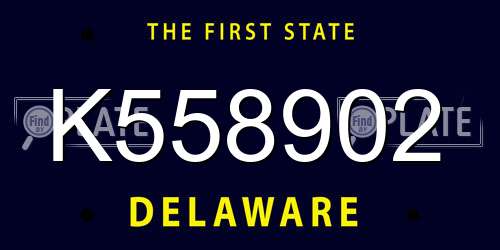 K558902 Delaware License Plate