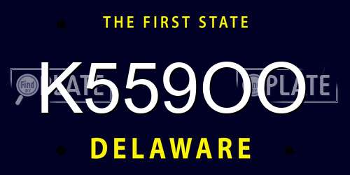 K559OO Delaware License Plate