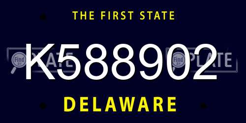 K588902 Delaware License Plate