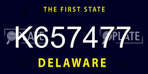 K657477 Delaware License Plate