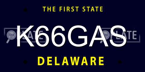 K66GAS Delaware License Plate