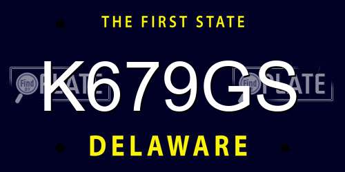 K679GS Delaware License Plate