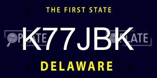 K77JBK Delaware License Plate