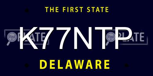 K77NTP Delaware License Plate