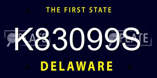 K83099S Delaware License Plate