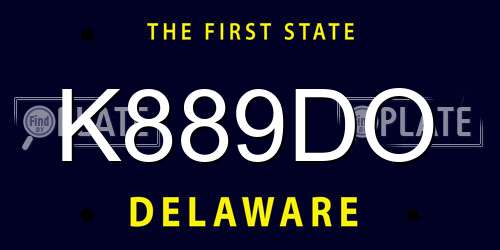 K889DO Delaware License Plate