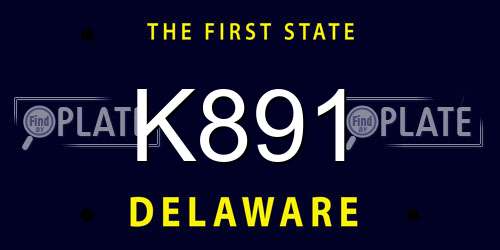 K891 Delaware License Plate