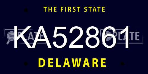 KA52861 Delaware License Plate
