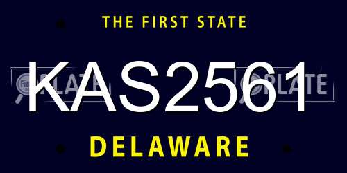 KAS2561 Delaware License Plate