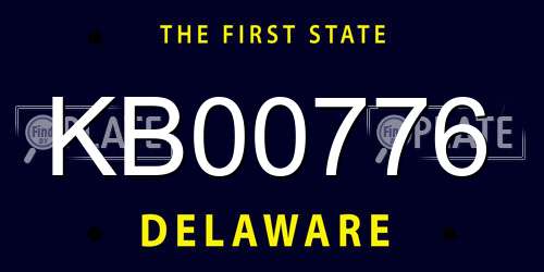 KB00776 Delaware License Plate