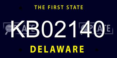 KB02140 Delaware License Plate