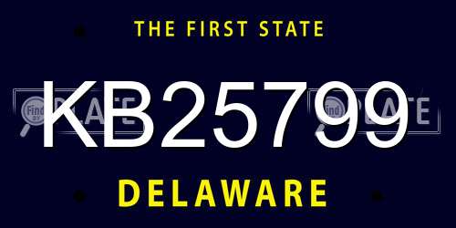 KB25799 Delaware License Plate