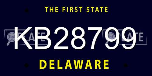 KB28799 Delaware License Plate