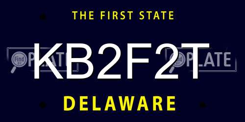 KB2F2T Delaware License Plate