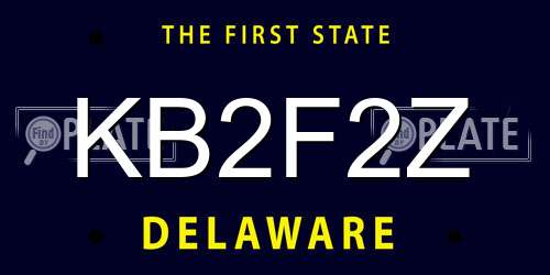 KB2F2Z Delaware License Plate