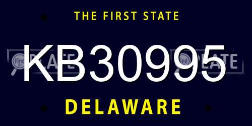 KB30995 Delaware License Plate