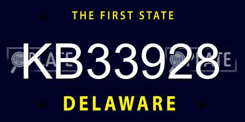 KB33928 Delaware License Plate