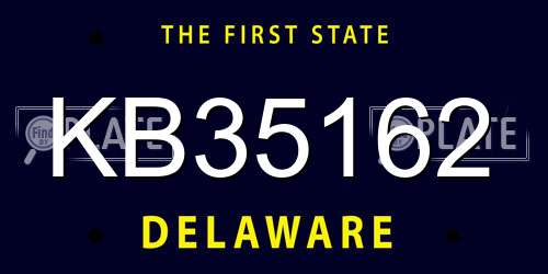 KB35162 Delaware License Plate