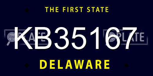 KB35167 Delaware License Plate