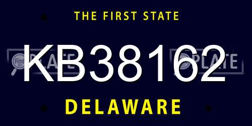 KB38162 Delaware License Plate