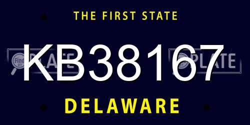 KB38167 Delaware License Plate