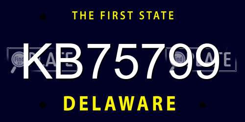 KB75799 Delaware License Plate