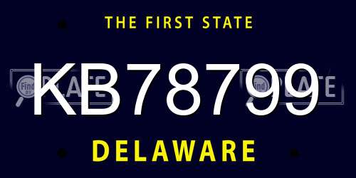 KB78799 Delaware License Plate