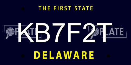 KB7F2T Delaware License Plate
