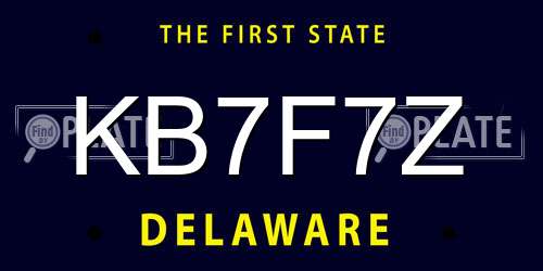 KB7F7Z Delaware License Plate