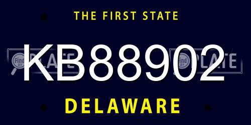 KB88902 Delaware License Plate