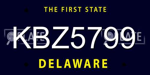 KBZ5799 Delaware License Plate