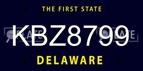 KBZ8799 Delaware License Plate