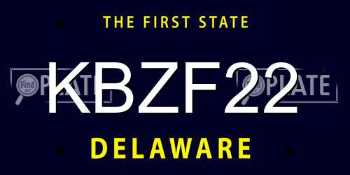 KBZF22 Delaware License Plate