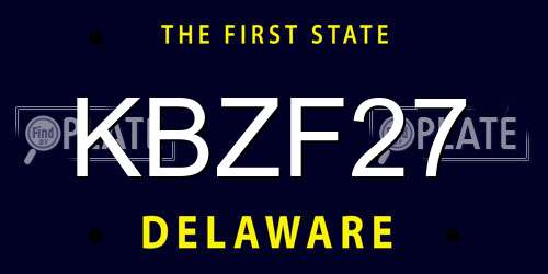 KBZF27 Delaware License Plate