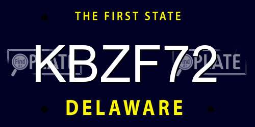 KBZF72 Delaware License Plate