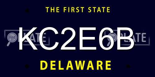 KC2E6B Delaware License Plate