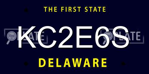 KC2E6S Delaware License Plate