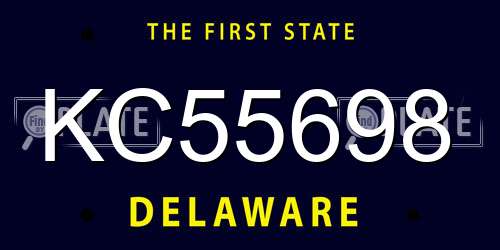 KC55698 Delaware License Plate